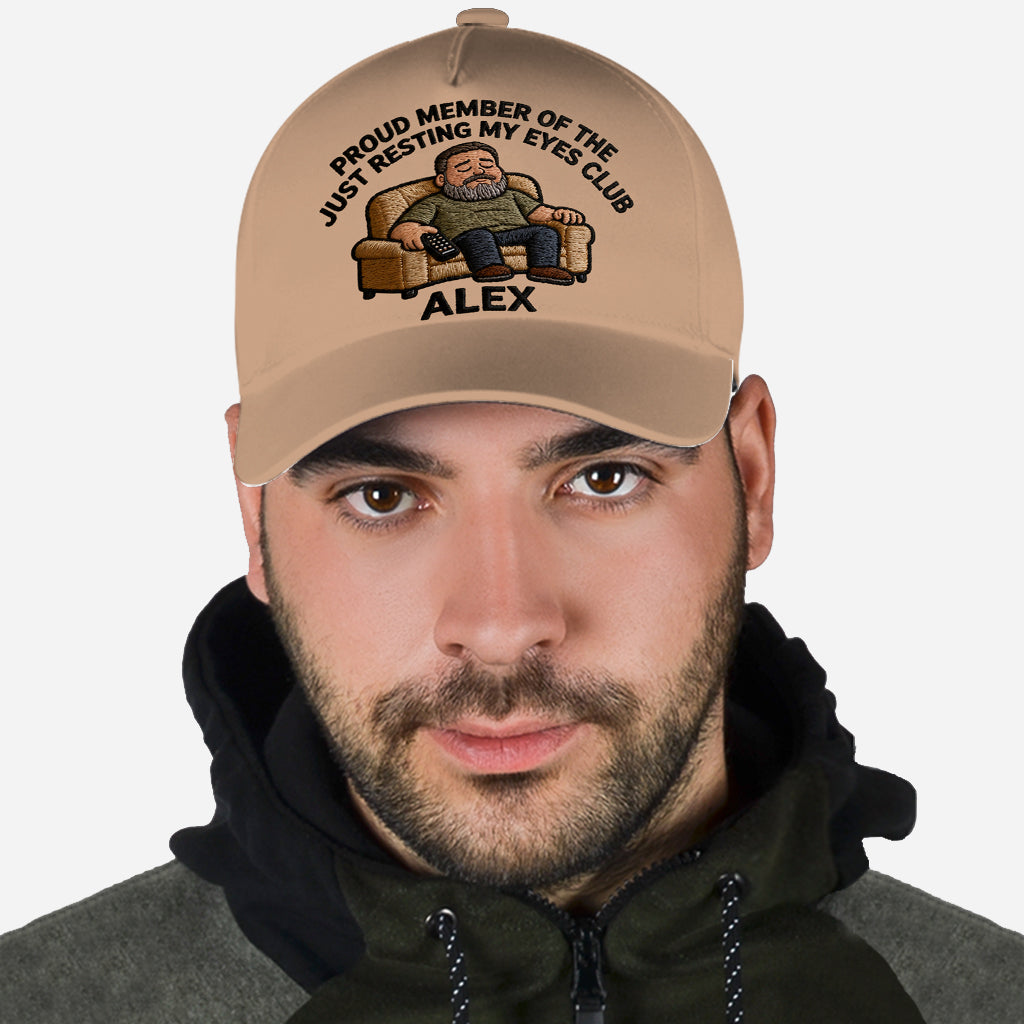 Membre Fier Du Club Just Resting My Eyes - Casquette Classique Personnalisée Pour Papa