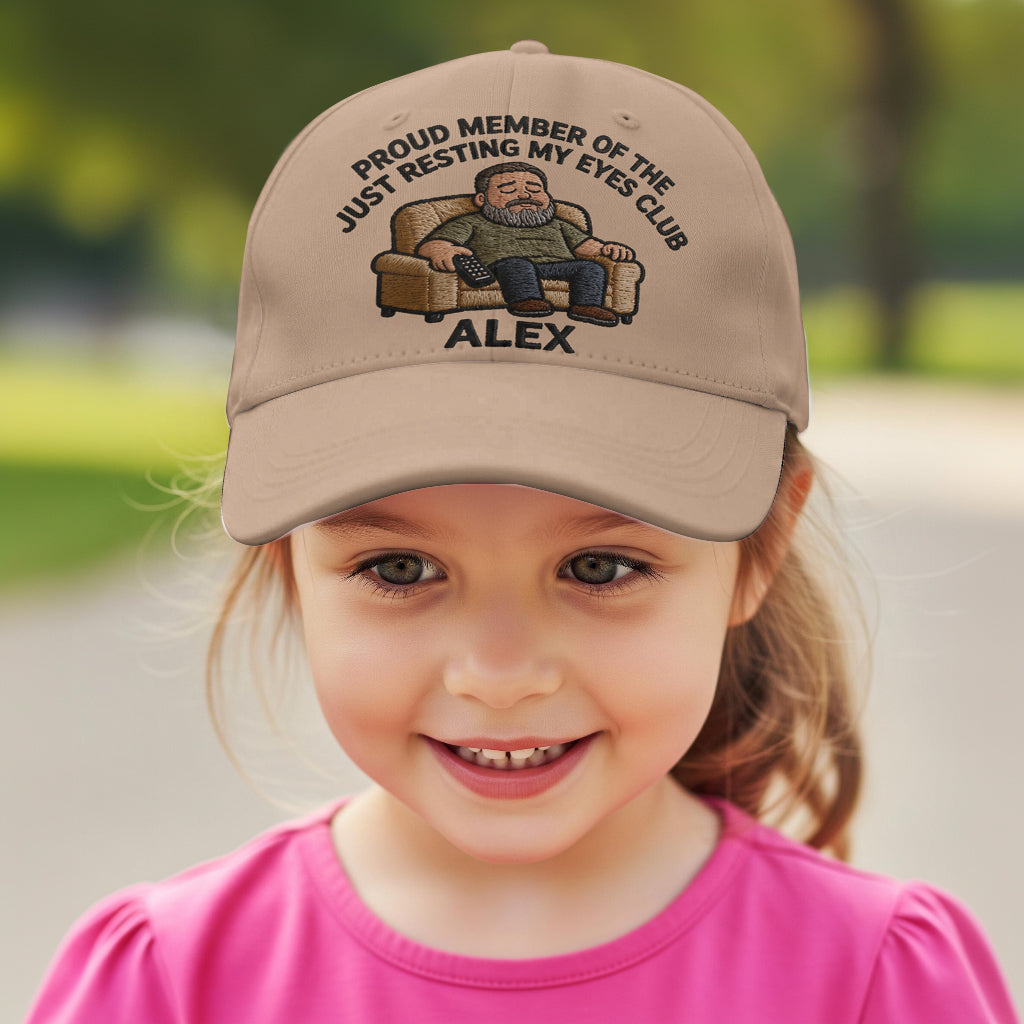 Membre Fier Du Club Just Resting My Eyes - Casquette Classique Personnalisée Pour Papa
