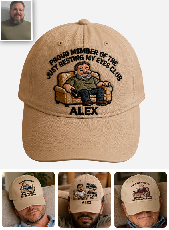 Membre Fier Du Club Just Resting My Eyes - Casquette Classique Personnalisée Pour Papa