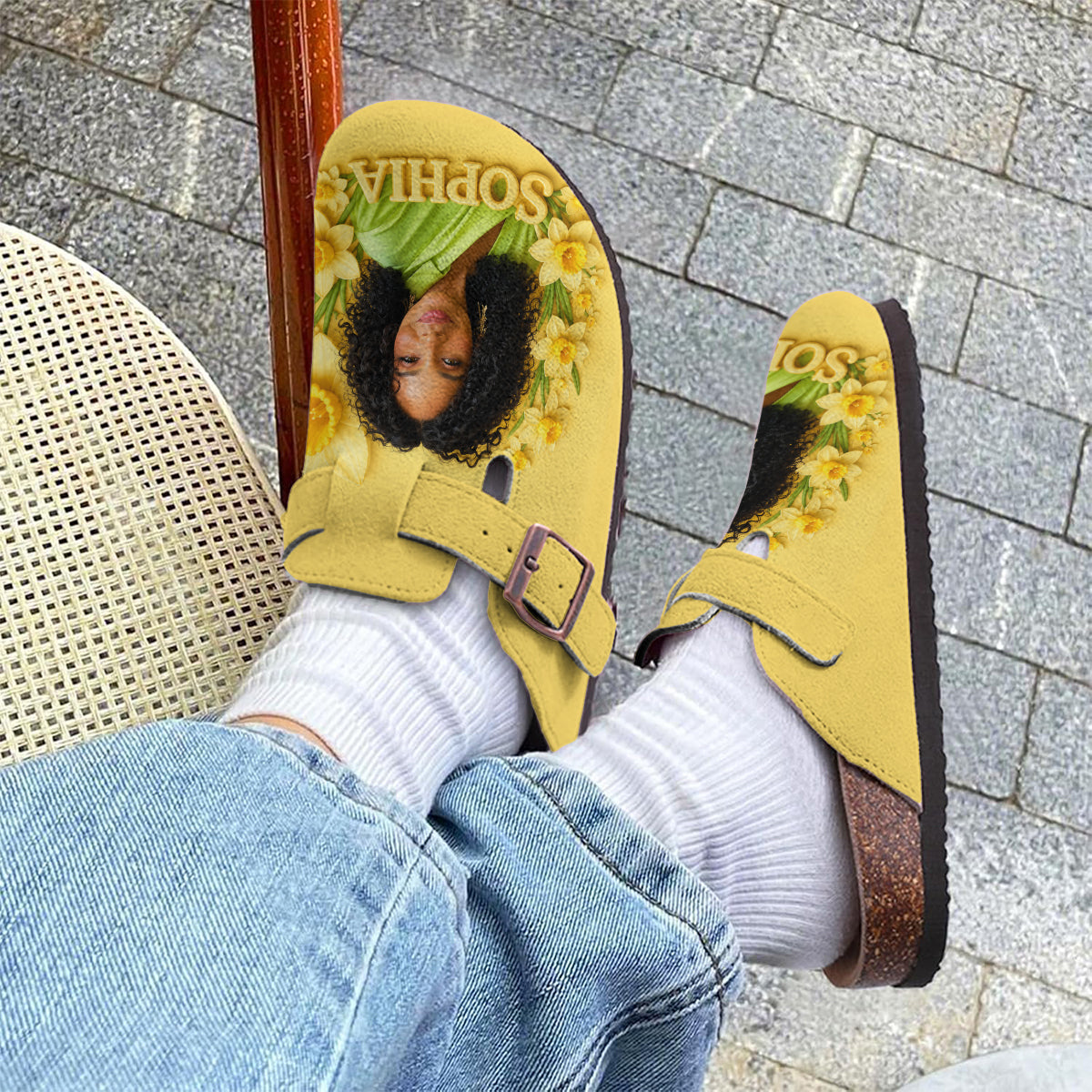 Custom Any Photo Birthmonth Flower - Personalized Self Love Clogs With Arch Support