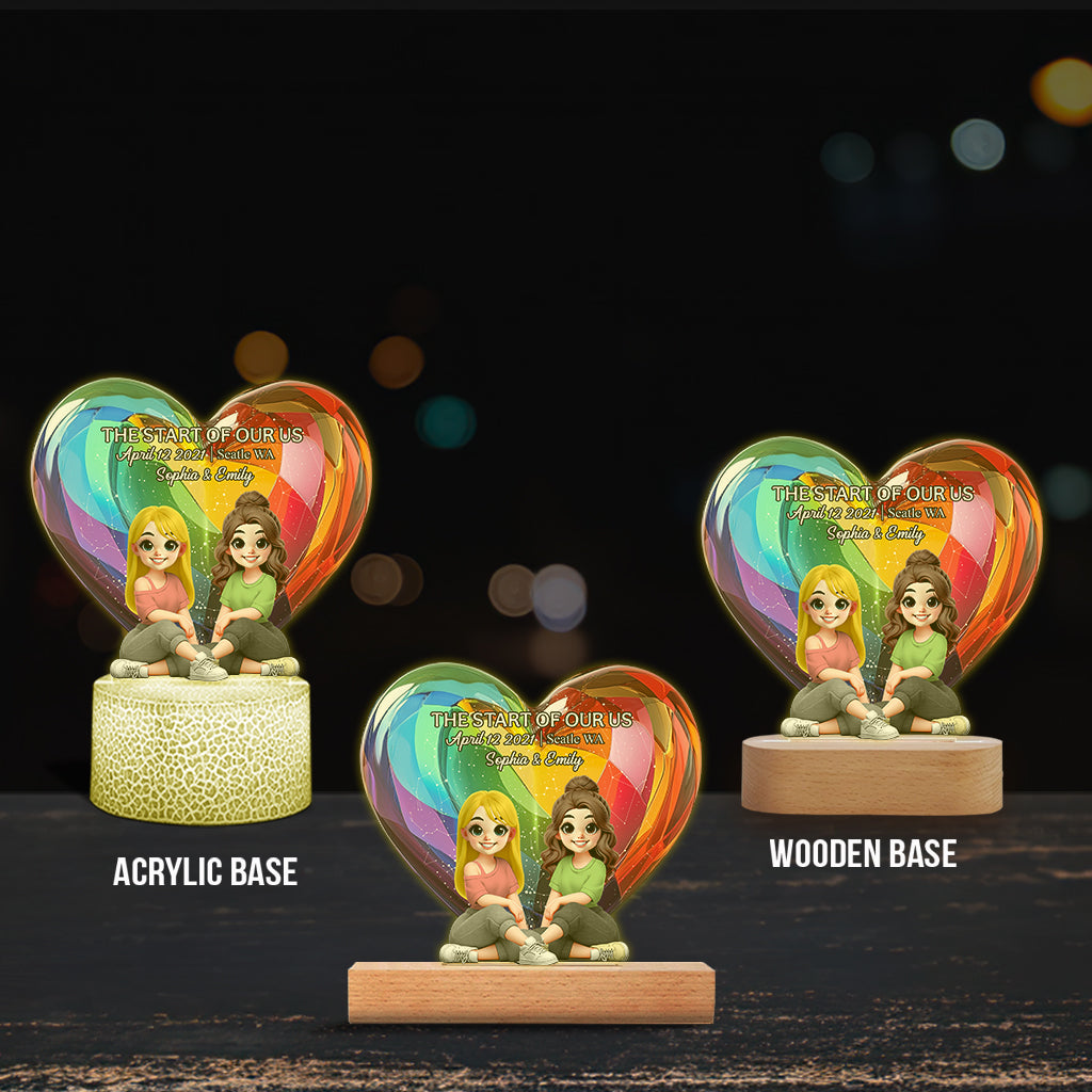 Liebe ist Liebe – Personalisierte, LGBT-freundliche Leuchtplakette mit integriertem Sockel