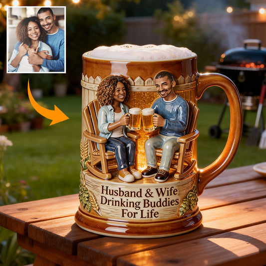 Custom From Any Photo - Personalized Couple Beer Stein
