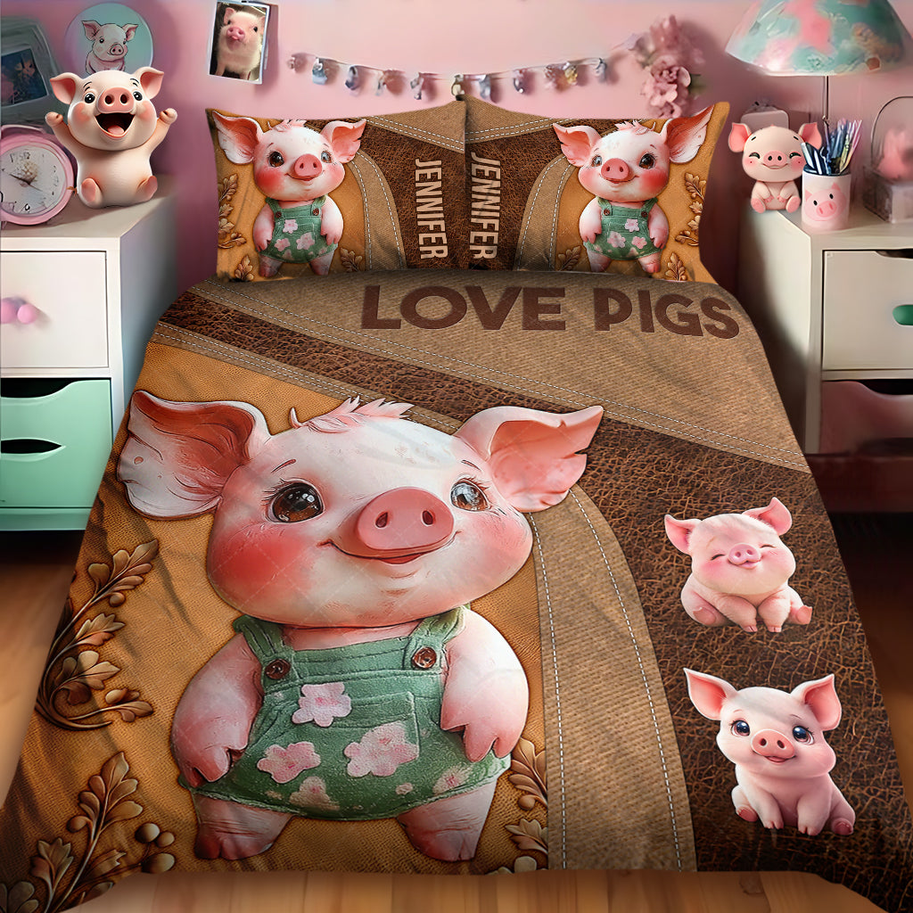 Niedliches Schweinchen – Personalisiertes Bettwäscheset für Schweinchenliebhaber