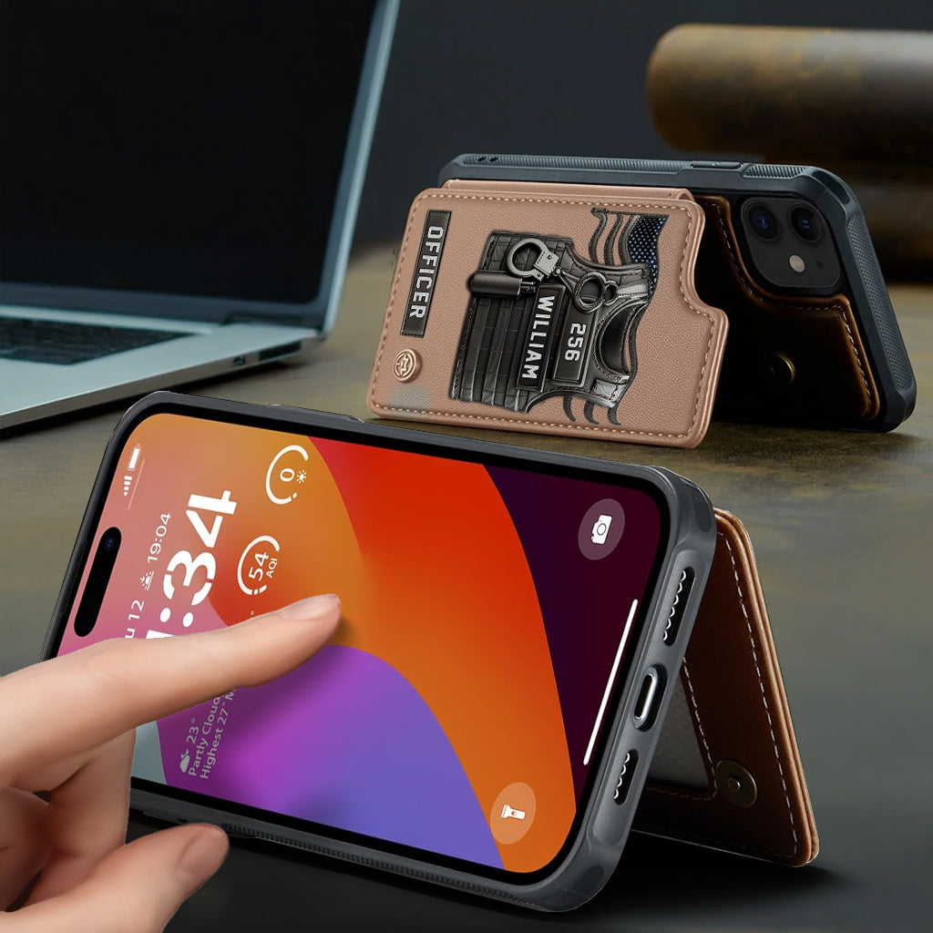 Serve And Protect - Personalized Police Officer Wallet Phone Case