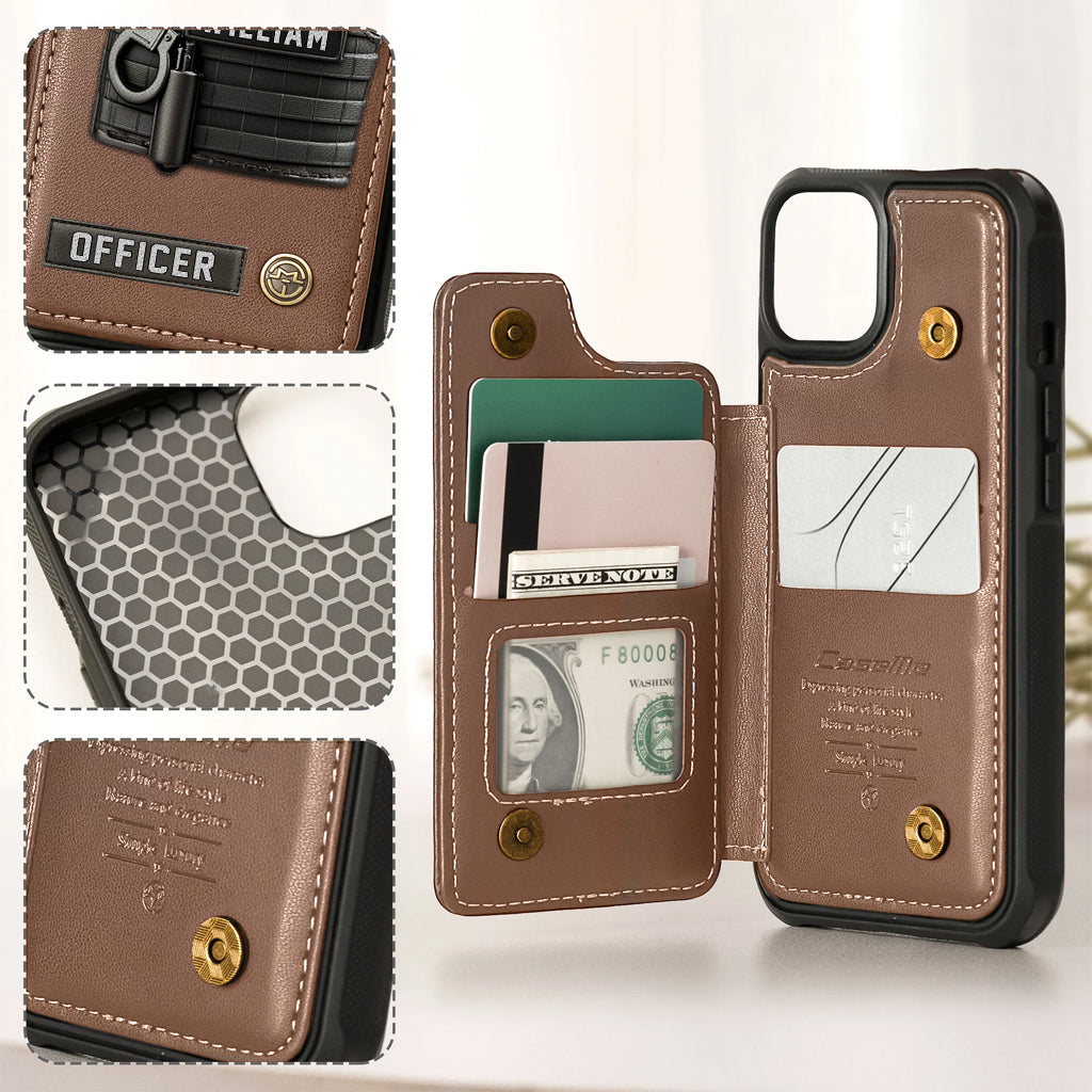 Serve And Protect - Personalized Police Officer Wallet Phone Case