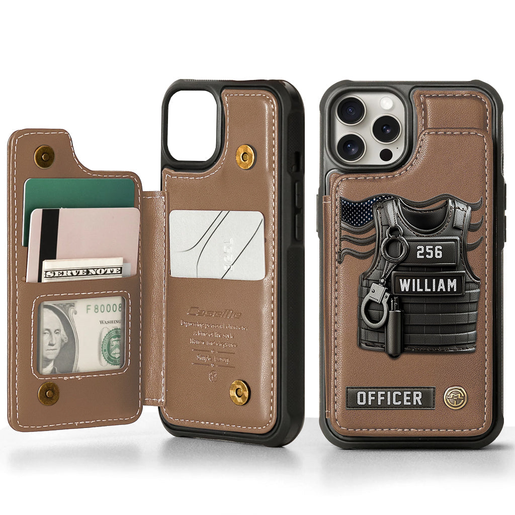 Serve And Protect - Personalized Police Officer Wallet Phone Case
