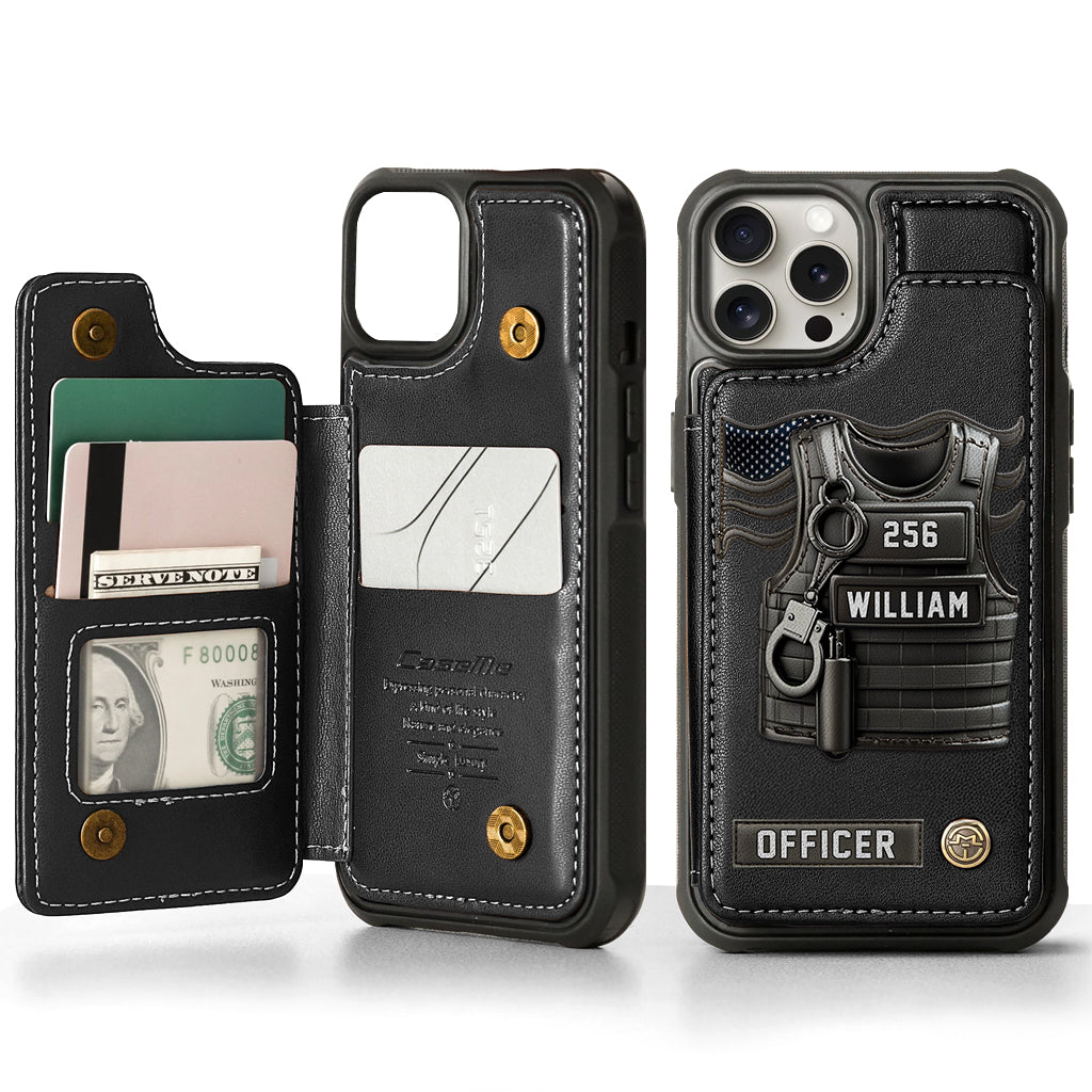 Serve And Protect - Personalized Police Officer Wallet Phone Case