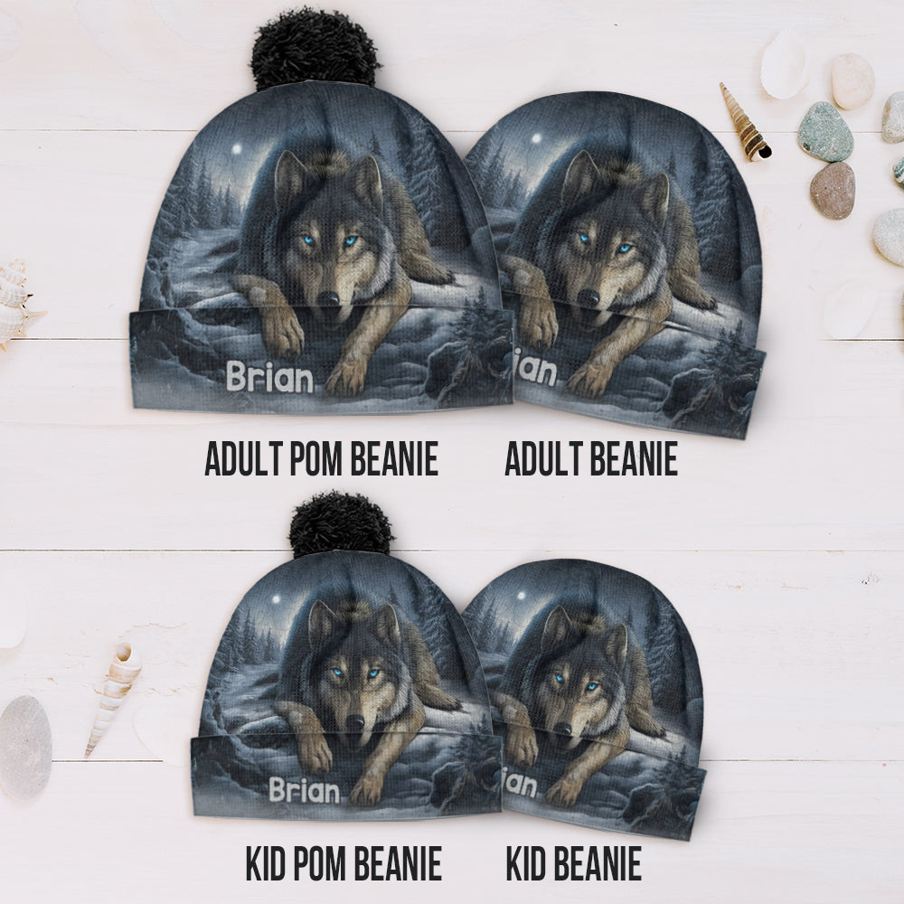 Starker Wolf – Personalisierte Wolfsmütze