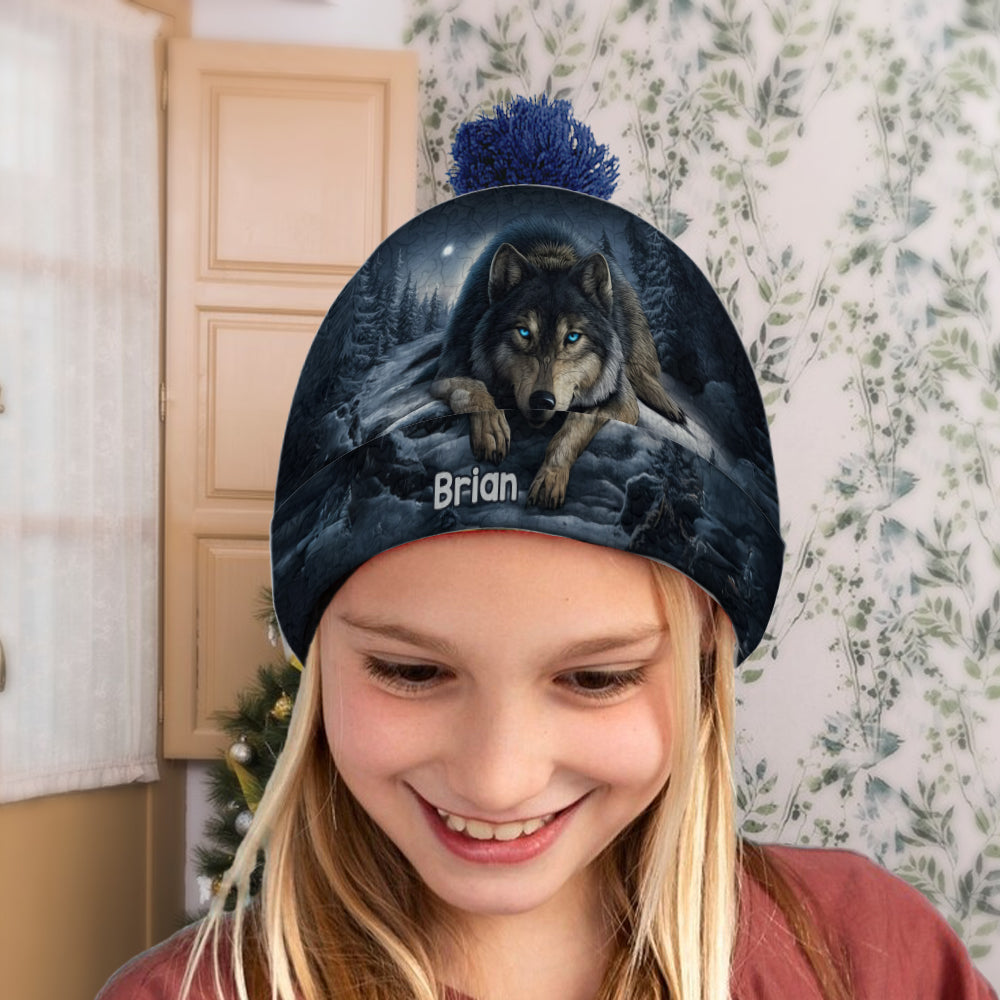 Starker Wolf – Personalisierte Wolfsmütze
