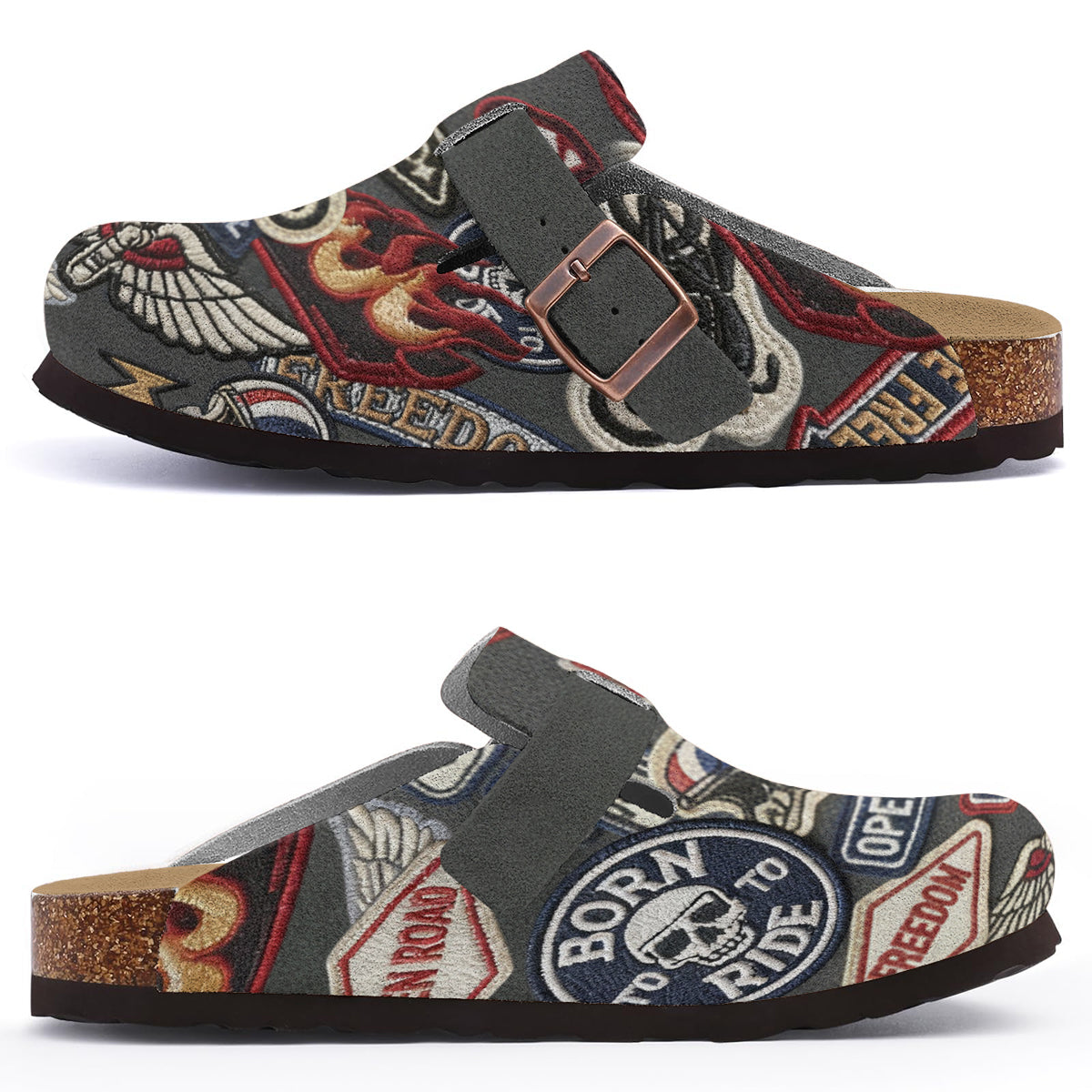 Gift For Motorbikers - Personalized Biker Clogs With Arch Support