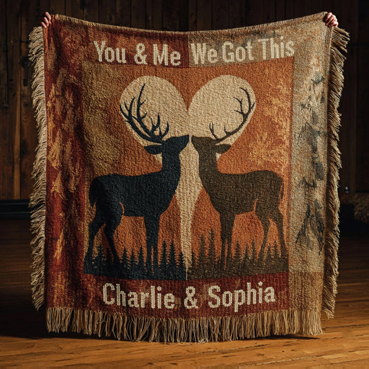 You & Me We Got This - Personalized Couple Woven Blanket