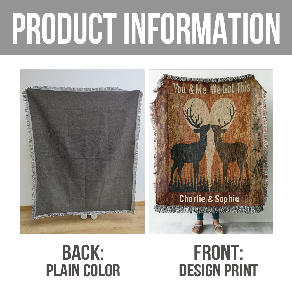 You & Me We Got This - Personalized Couple Woven Blanket