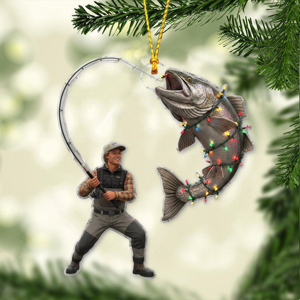 Hooked on Christmas - Personalized Fishing Ornament