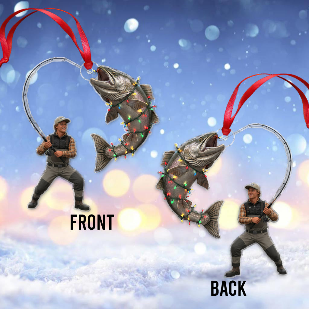 Hooked on Christmas - Personalized Fishing Ornament