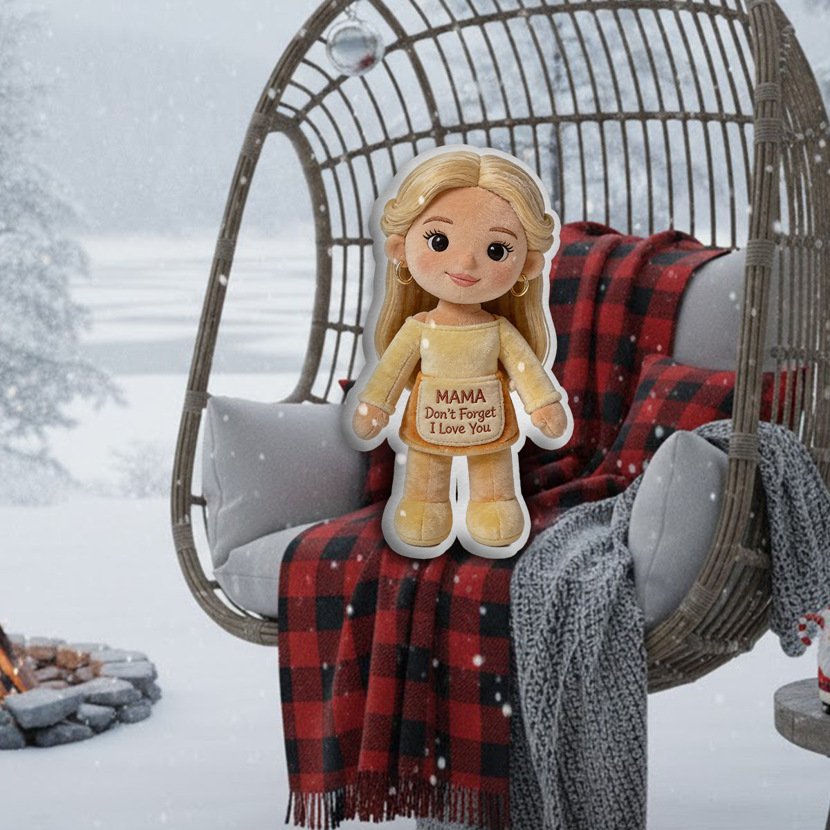 Remember I Love You - Personalized Mother Faux Fur Shaped Pillow