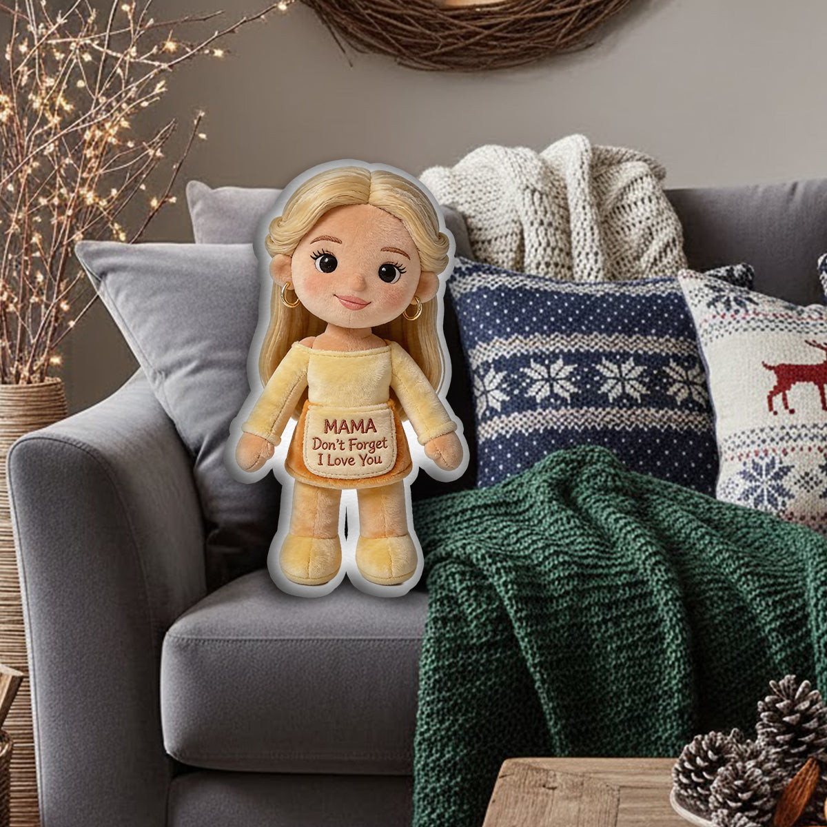 Remember I Love You - Personalized Mother Faux Fur Shaped Pillow