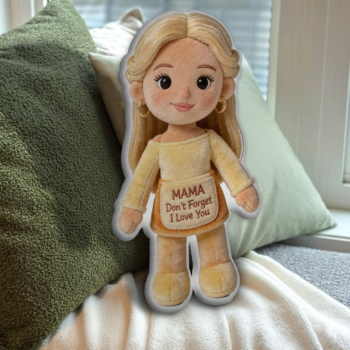 Remember I Love You - Personalized Mother Faux Fur Shaped Pillow