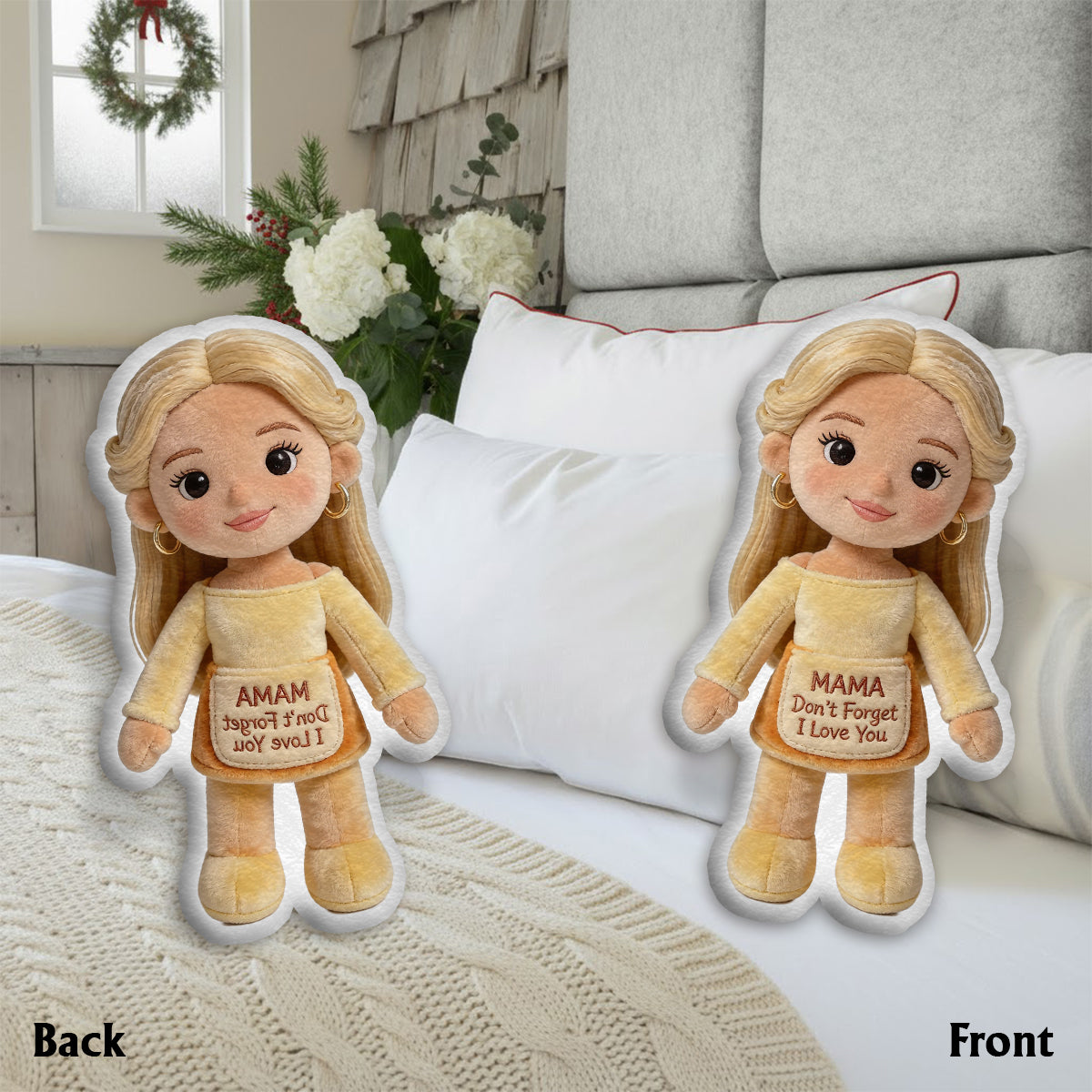 Remember I Love You - Personalized Mother Faux Fur Shaped Pillow