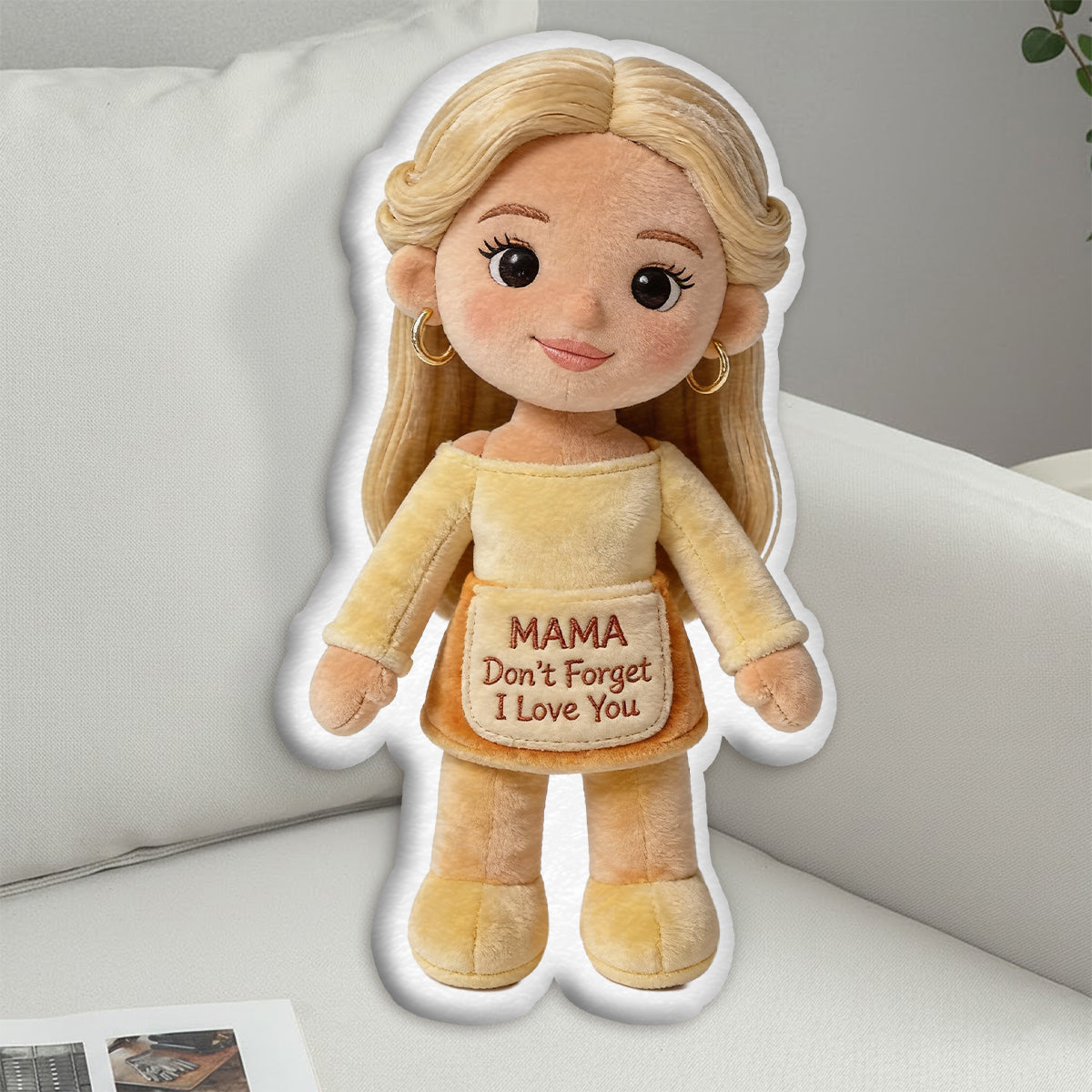 Remember I Love You - Personalized Mother Faux Fur Shaped Pillow