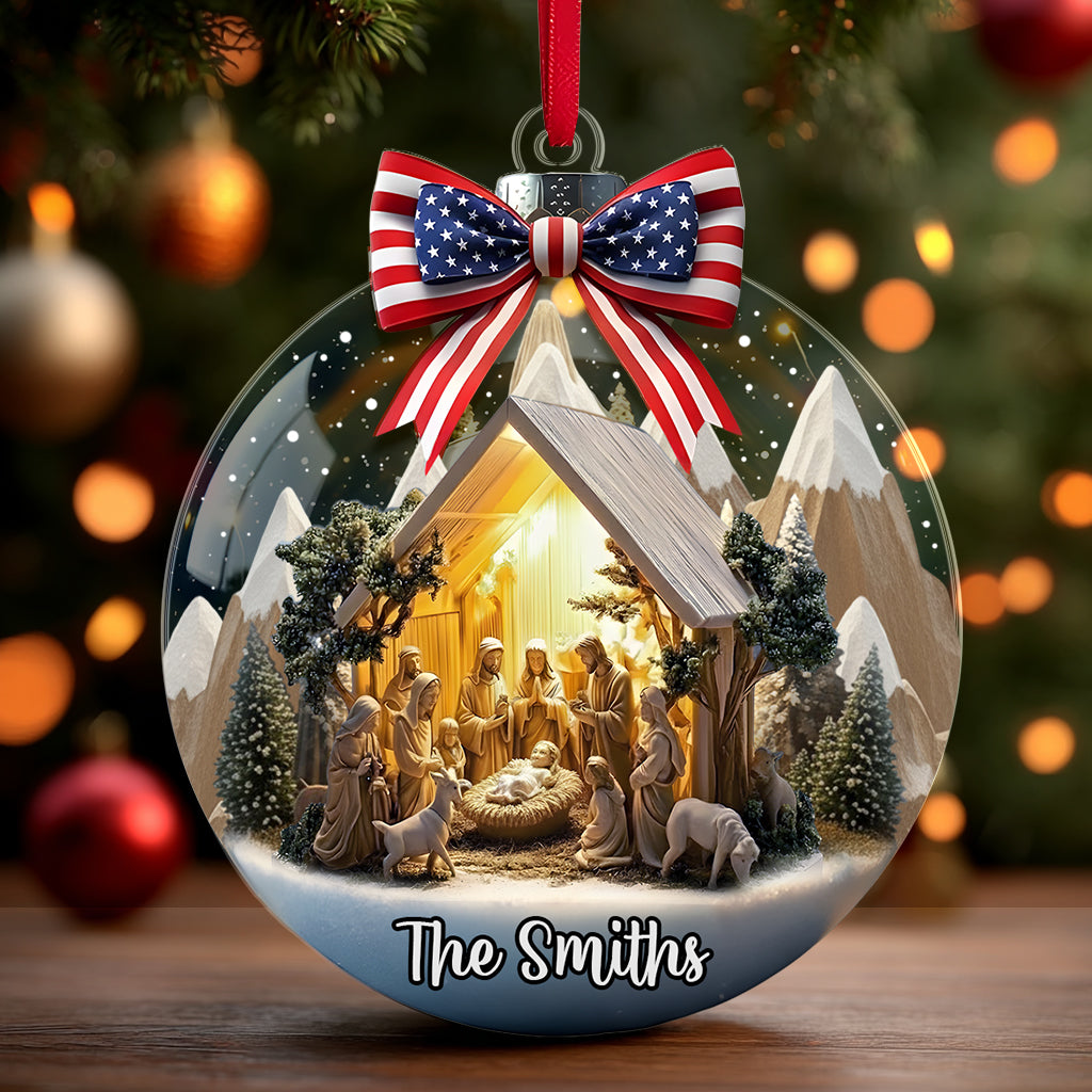 Crèche de Noël - Ornement chrétien personnalisé