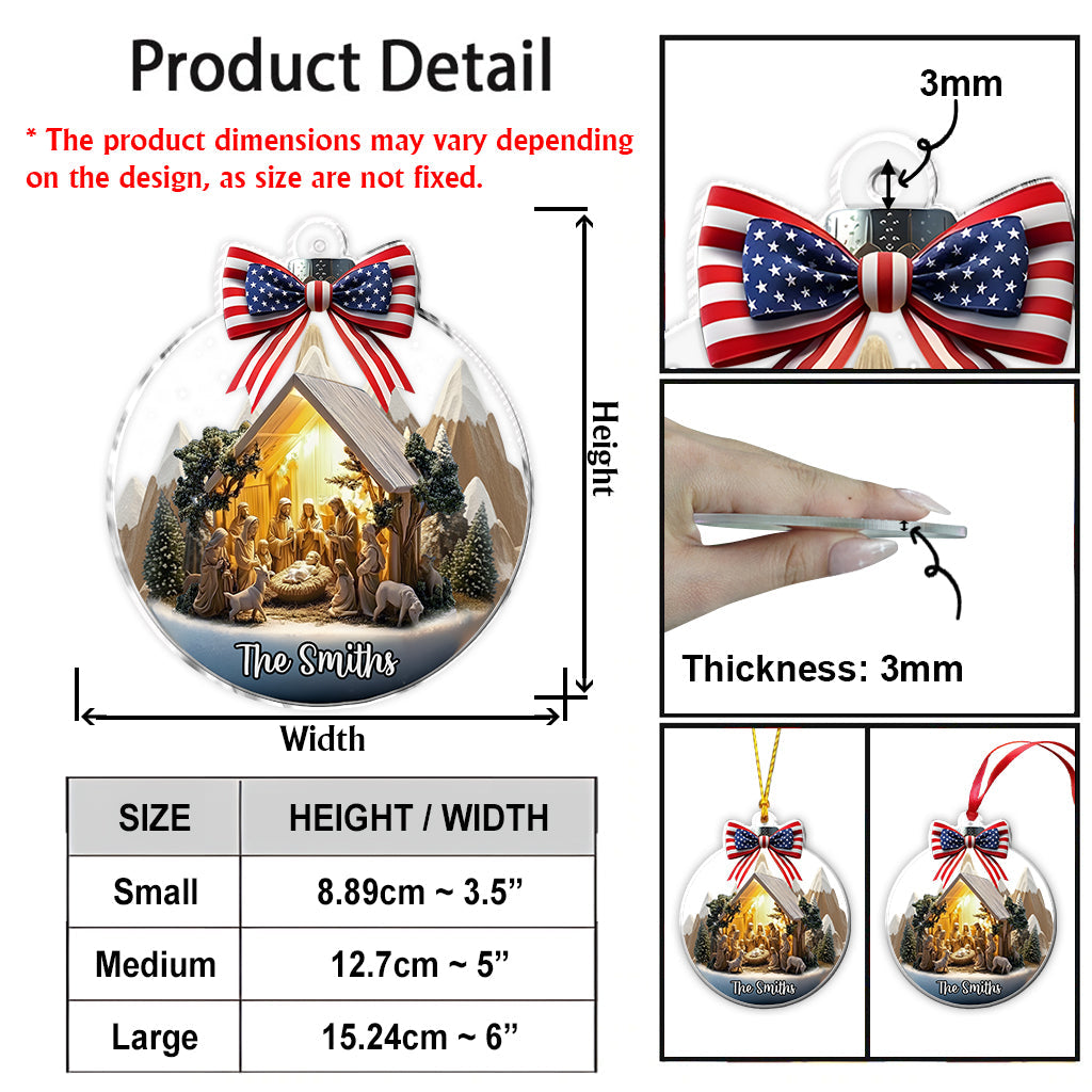 Crèche de Noël - Ornement chrétien personnalisé