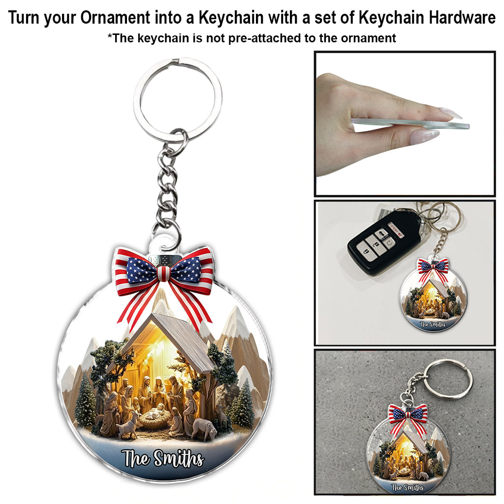 Crèche de Noël - Ornement chrétien personnalisé