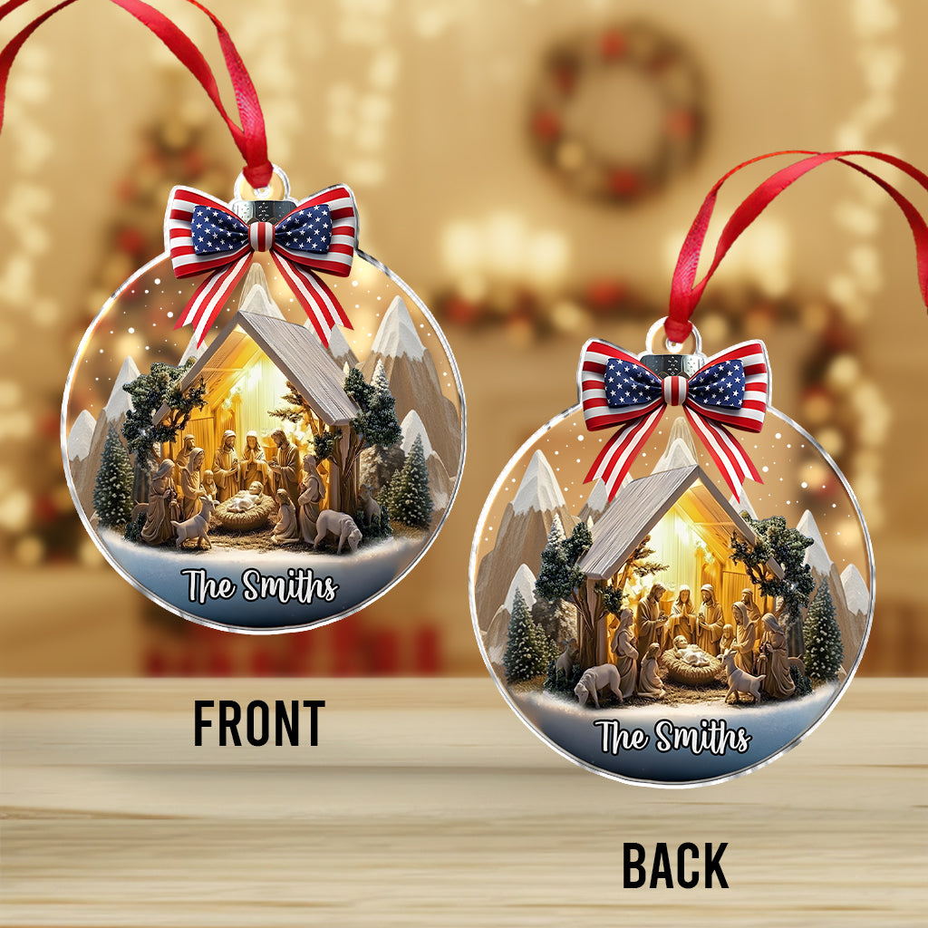 Crèche de Noël - Ornement chrétien personnalisé