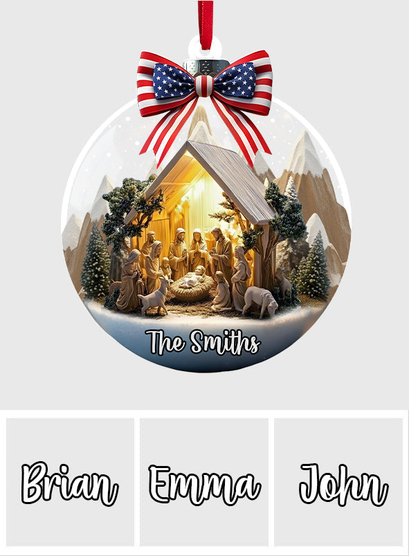 Crèche de Noël - Ornement chrétien personnalisé