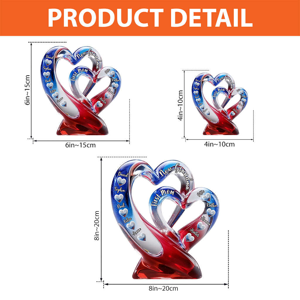 First Mom Now Grandma - Personalized Grandma Custom Shaped Acrylic Plaque