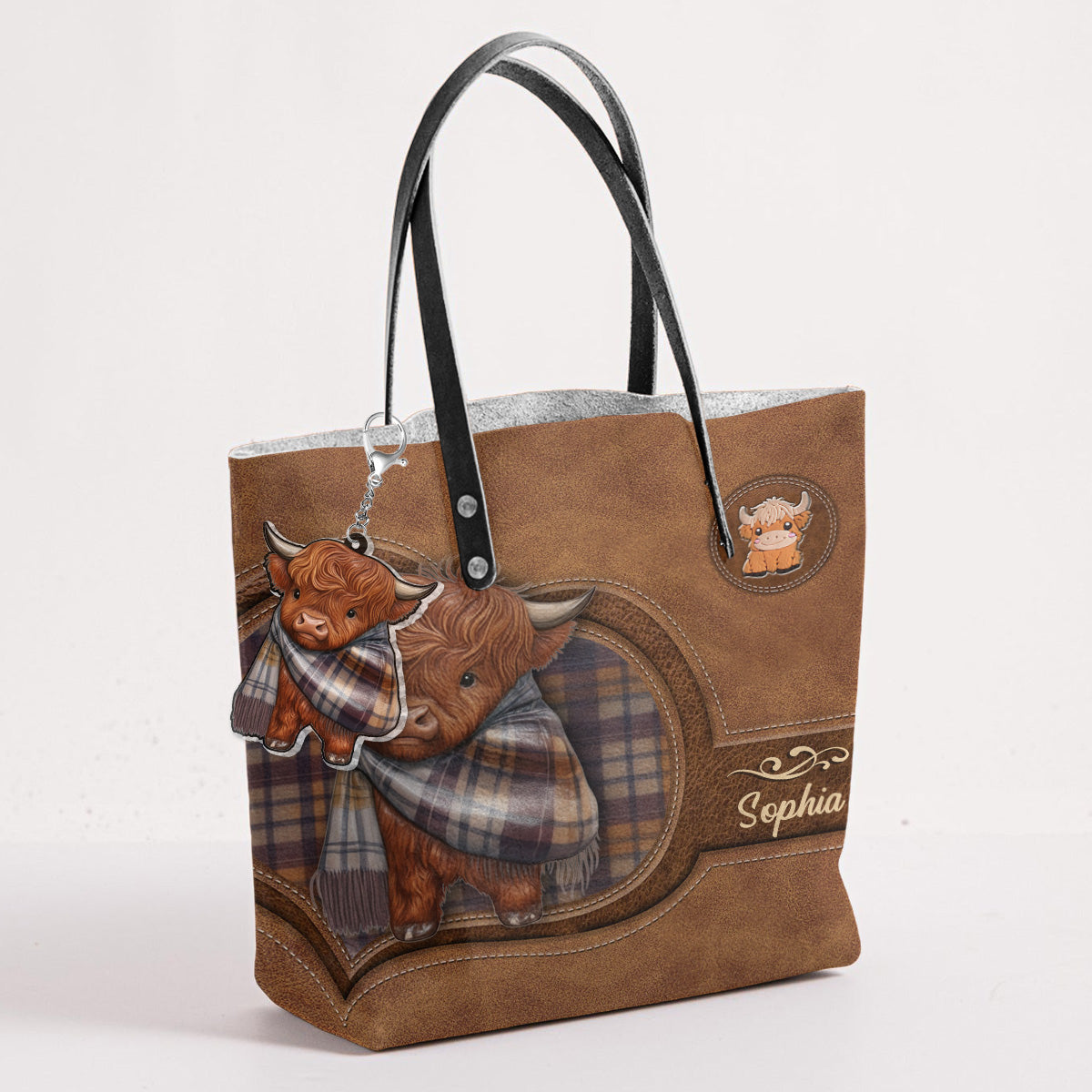 Adorable Highland Cow - Personalized Highland Cow Tote Bag