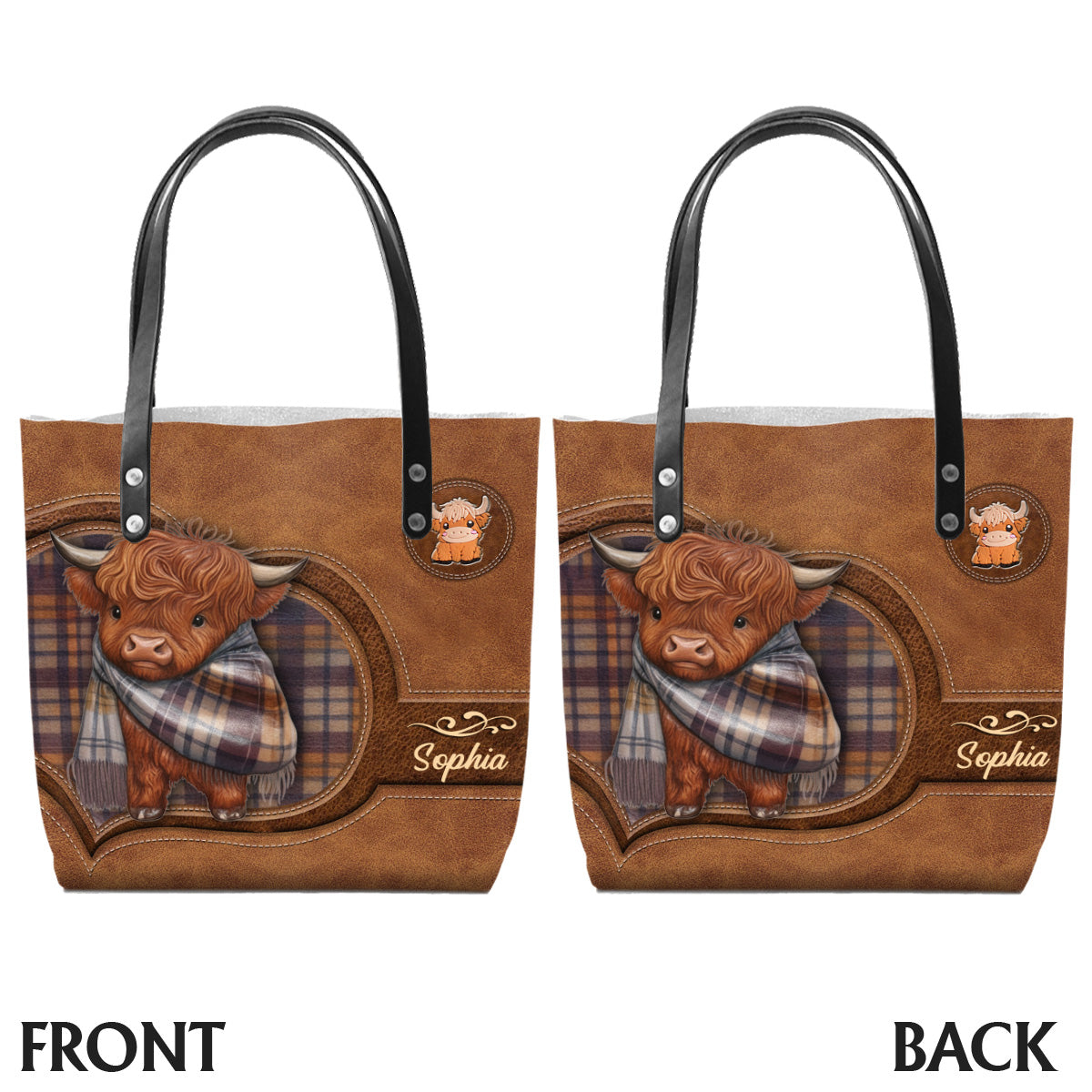 Adorable Highland Cow - Personalized Highland Cow Tote Bag