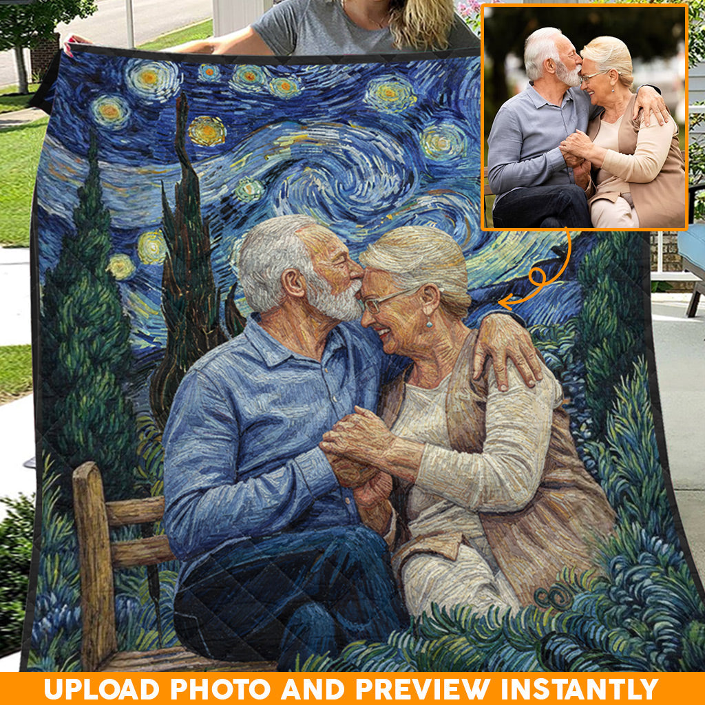 Van Gogh Style - Personalized Couple Quilt