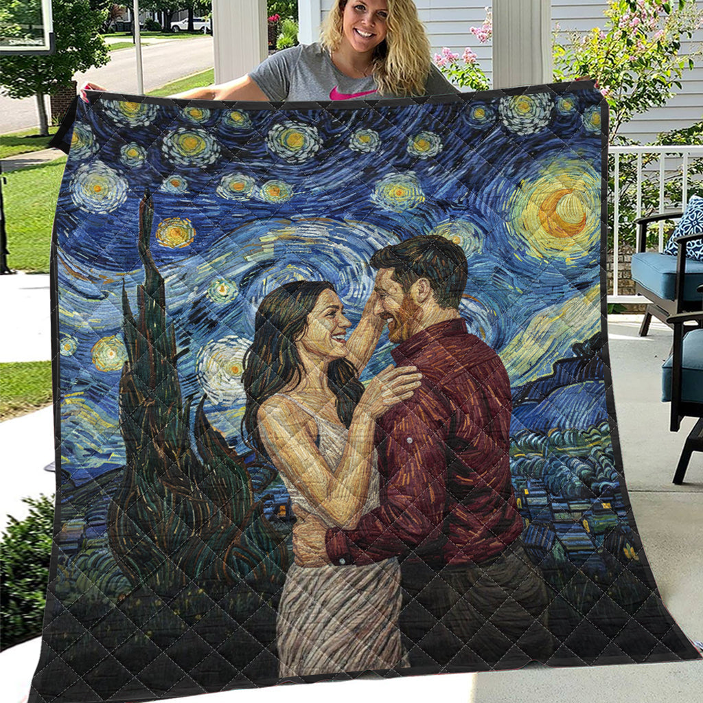 Van Gogh Style - Personalized Couple Quilt