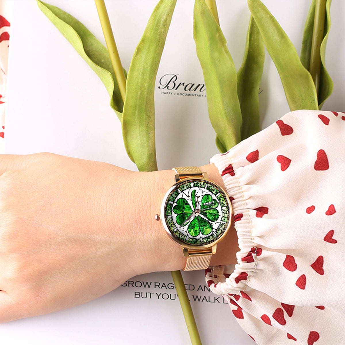 Shamrock St Patrick - Personalized Irish Women Hand Watch