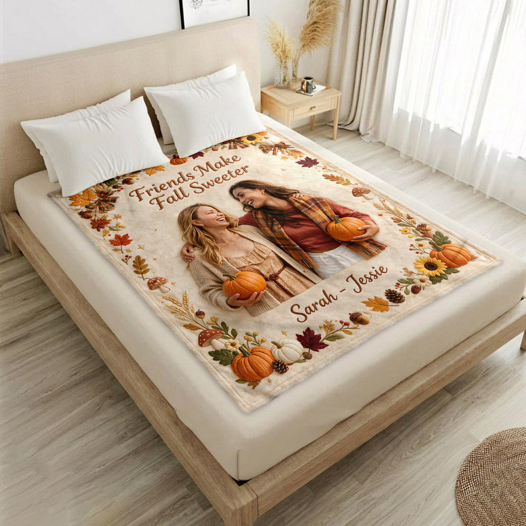 Cozy Days, Bestie Ways - Personalized Bestie Shaped Fleece Blanket