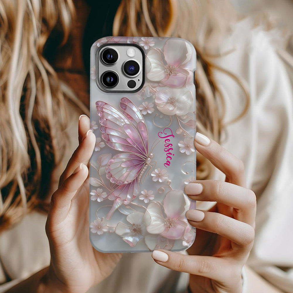 Coque de téléphone personnalisée avec motif papillons « J’adore les papillons »