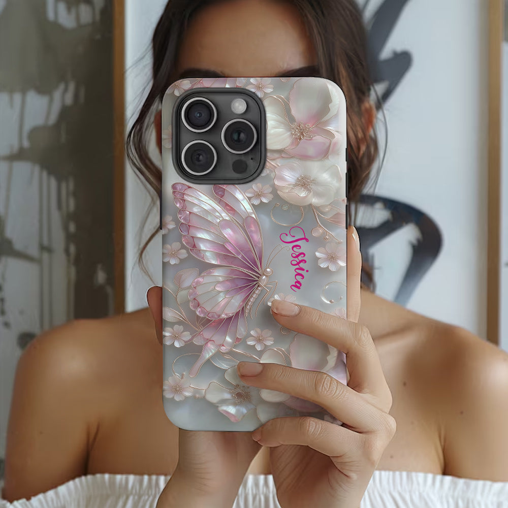 Coque de téléphone personnalisée avec motif papillons « J’adore les papillons »