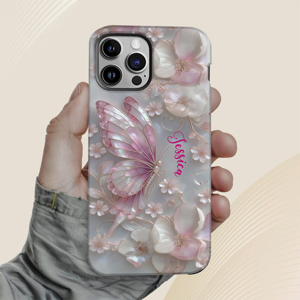 Coque de téléphone personnalisée avec motif papillons « J’adore les papillons »