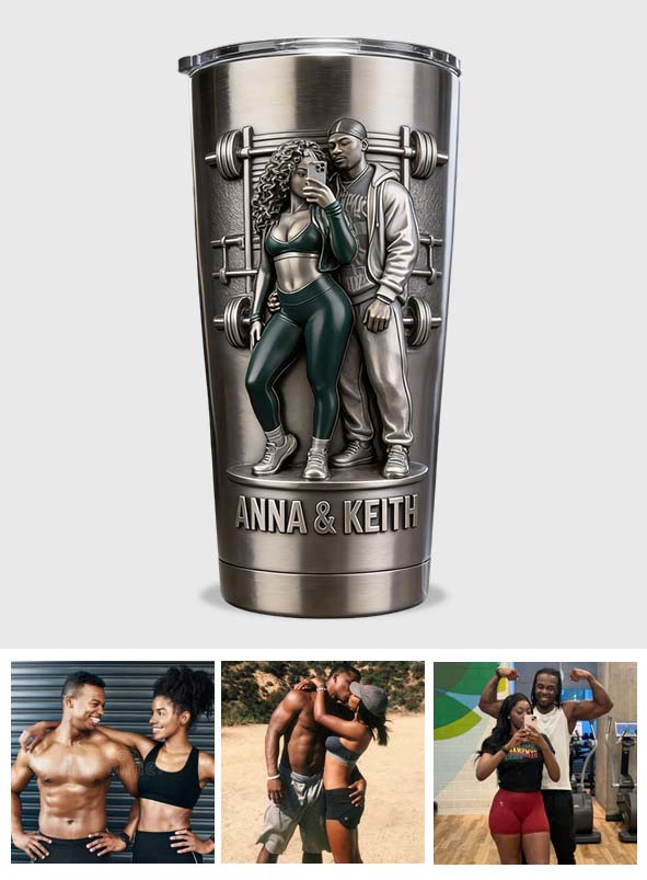 Gym Couple, Gym Gift For Him - Personalized Fitness Tumbler