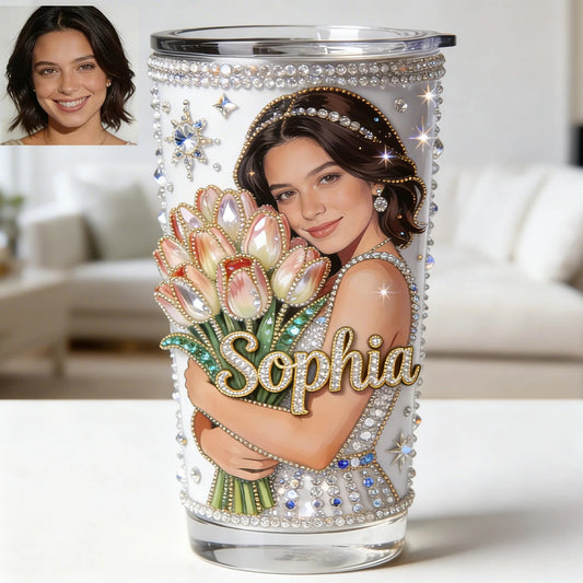 Personalisierter Self Love Tumbler - Foto von Blumen