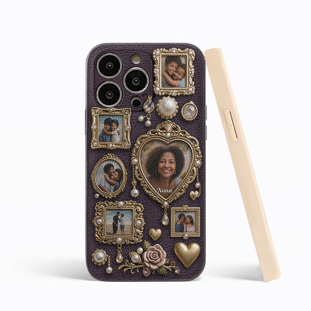 Grandma's Cute Little Museum - Personalized Grandma Leather Phone Case