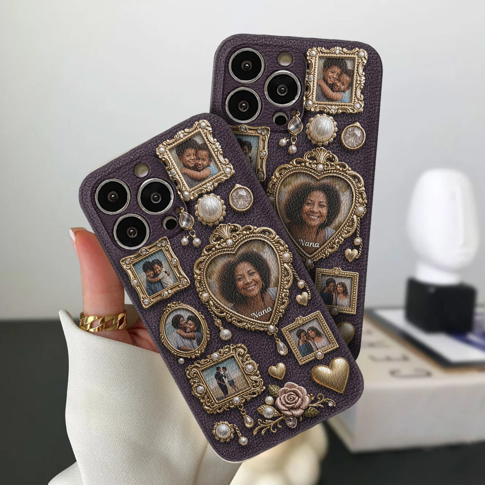 Grandma's Cute Little Museum - Personalized Grandma Leather Phone Case