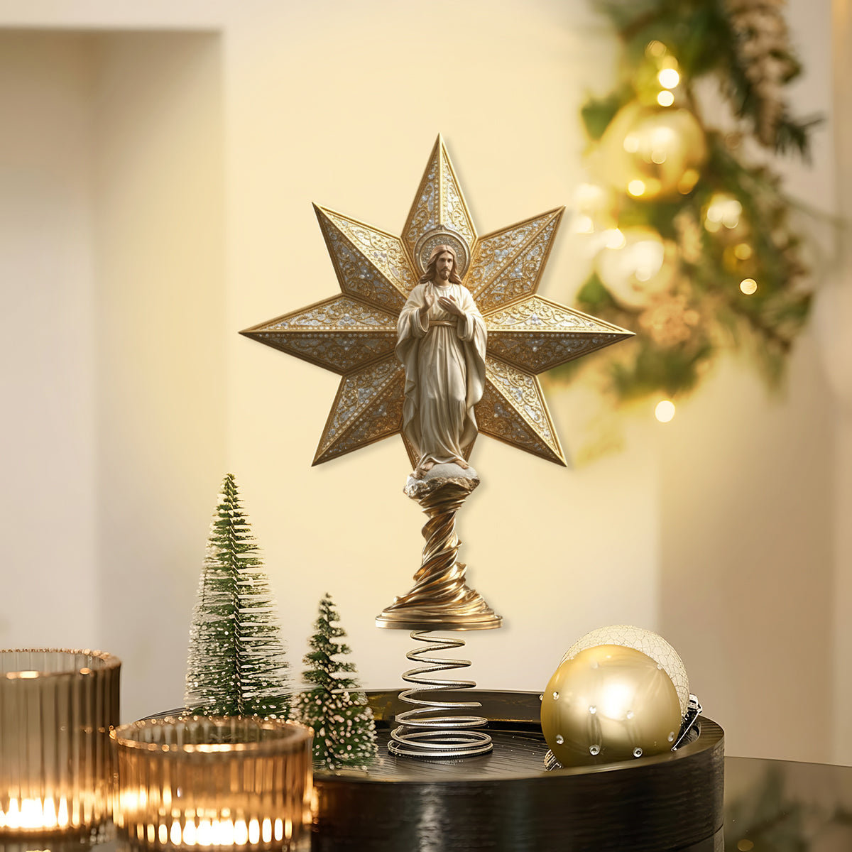 Star Of Bethlehem - Personalized Christian LED Light Tree Topper