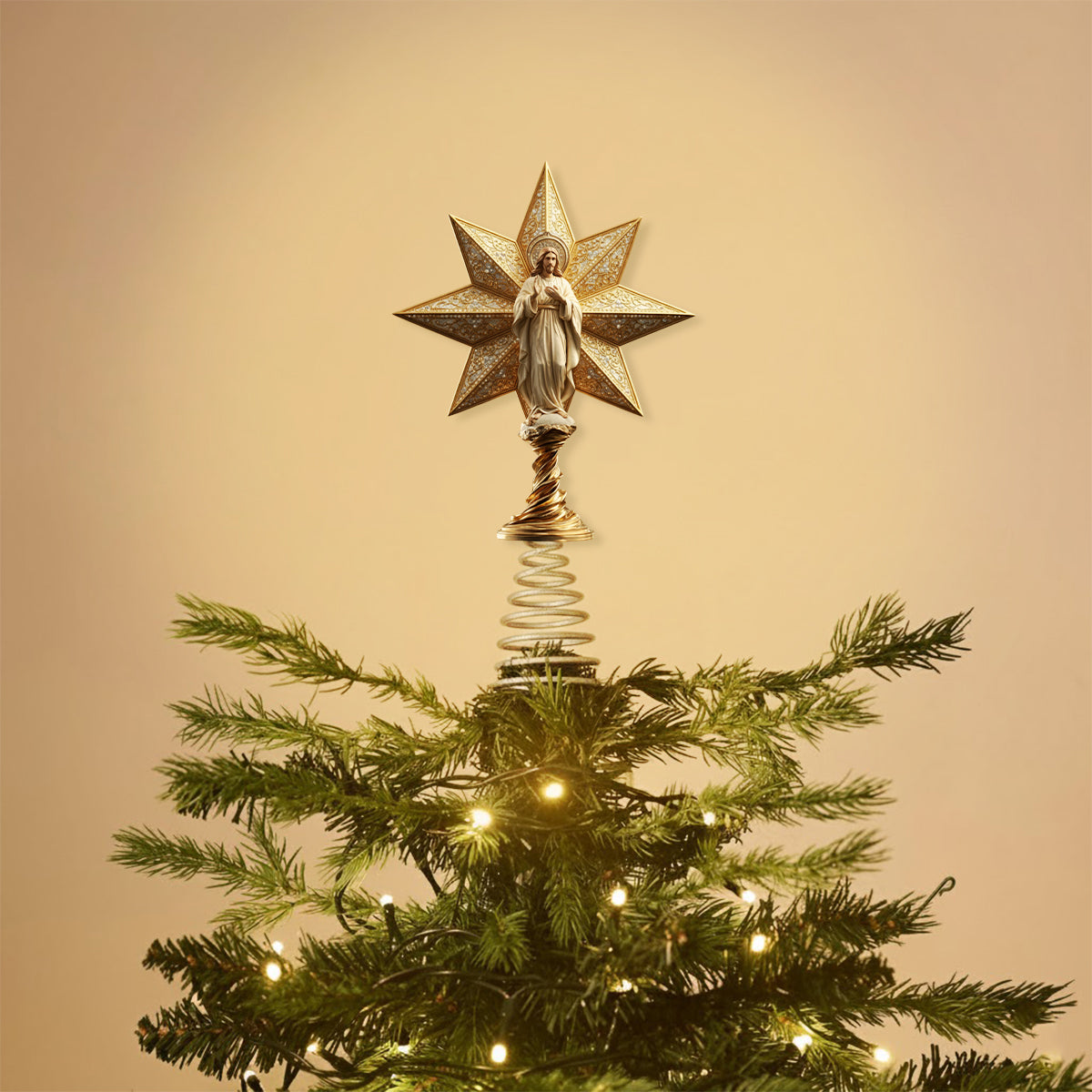 Star Of Bethlehem - Personalized Christian LED Light Tree Topper