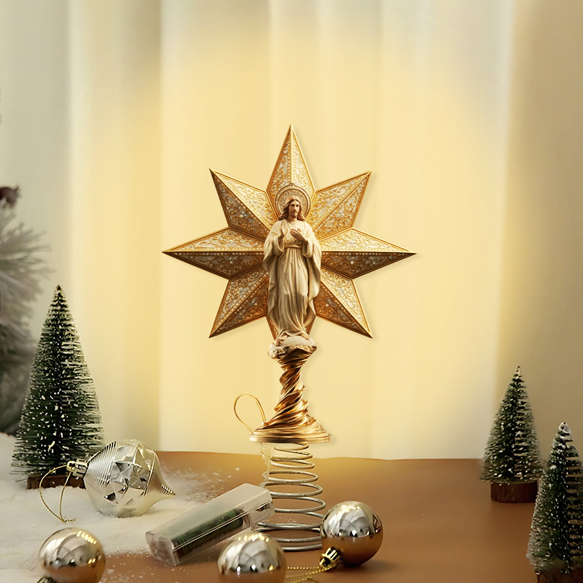 Star Of Bethlehem - Personalized Christian LED Light Tree Topper