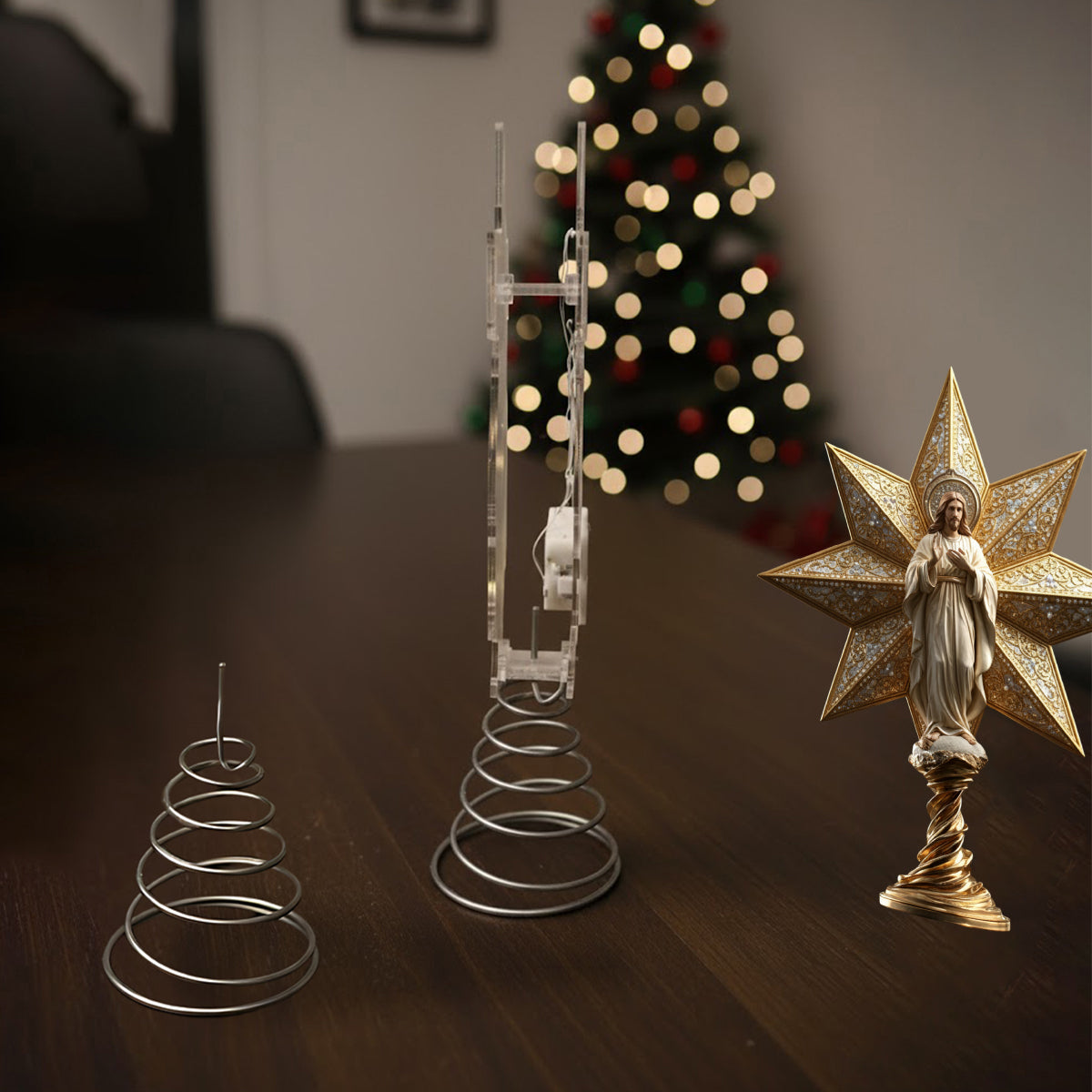 Star Of Bethlehem - Personalized Christian LED Light Tree Topper