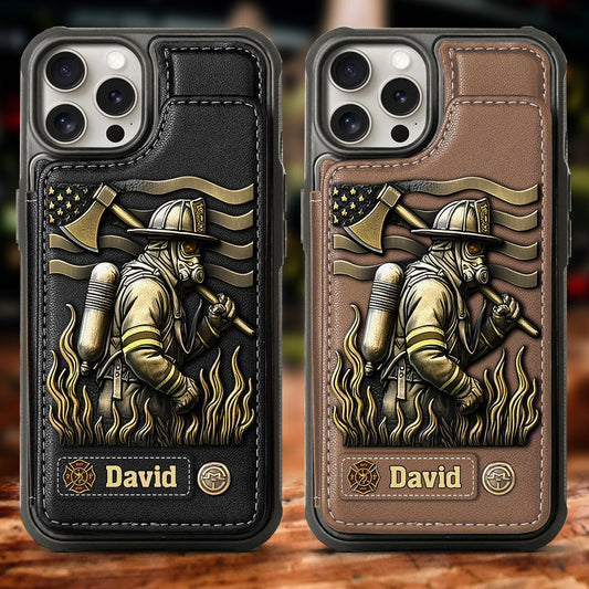 Fier pompier - Étui portefeuille personnalisé pour téléphone portable - Pompier