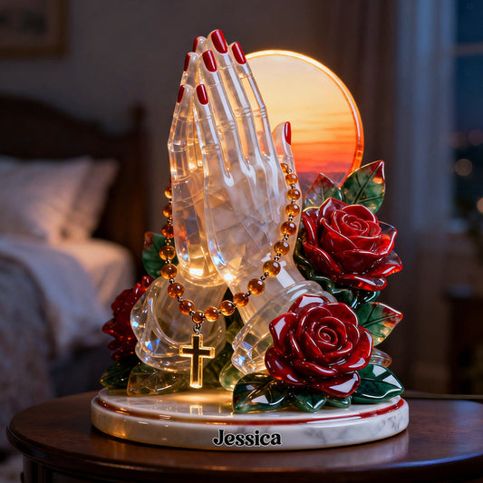 Glaube statt Angst – Personalisierte christliche LED-Nachtleuchte aus Acryl