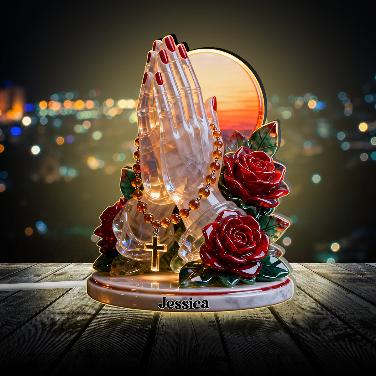 La foi plutôt que la peur - Veilleuse LED chrétienne personnalisée en acrylique