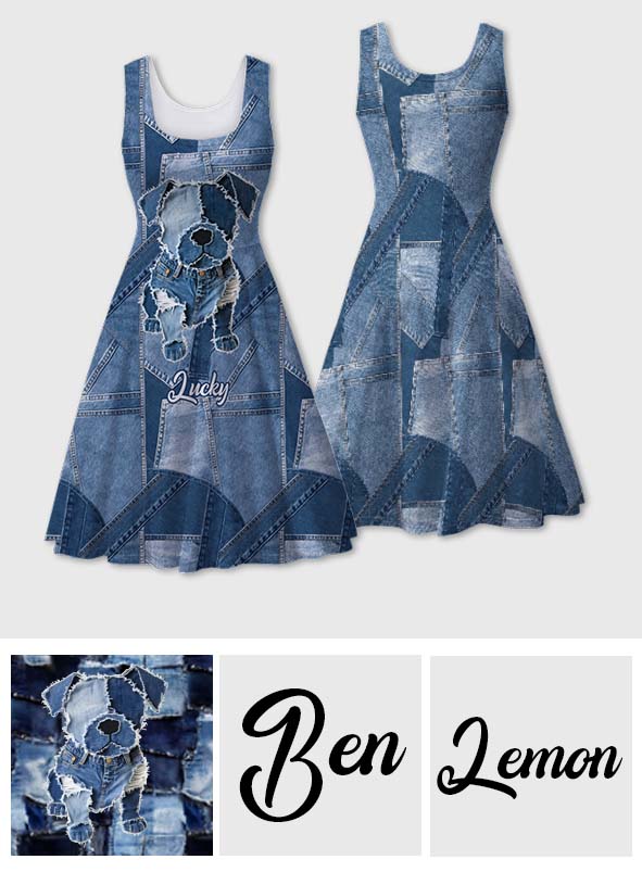 Robe sans manches personnalisée avec un adorable bouledogue